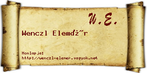 Wenczl Elemér névjegykártya