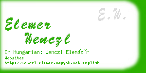 elemer wenczl business card